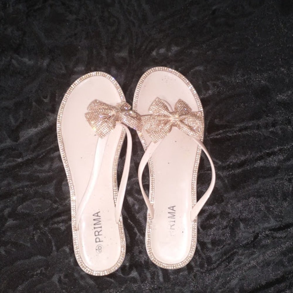 Bow Ping glistening sandals
